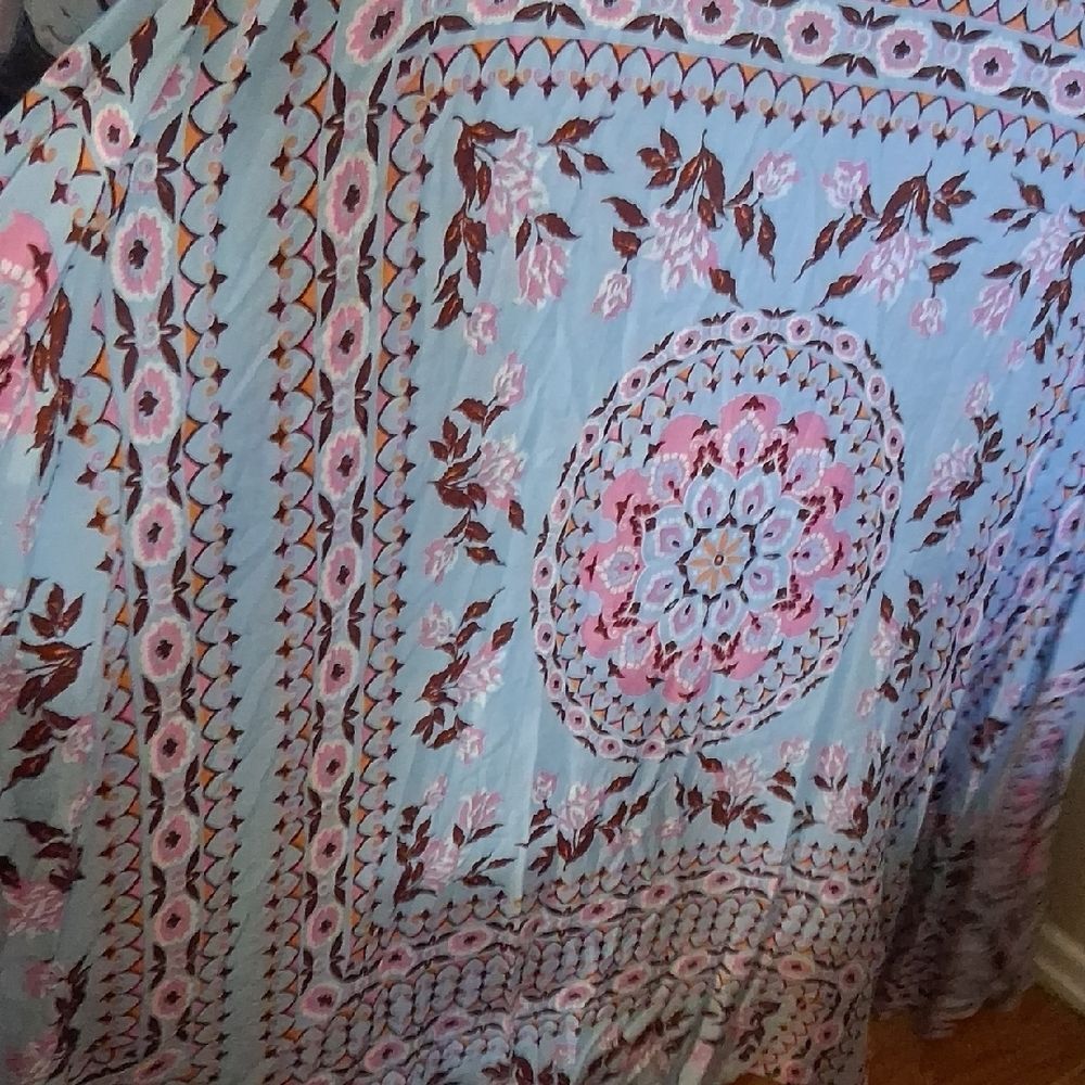 SPELL Pandora Mandala Print Bohemian Long Sleeve Maxi -Gown Small - Picture 8 of 9